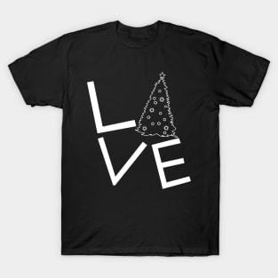 Love Christmas with Tree Line Drawing T-Shirt